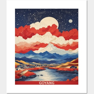 Goyang South Korea Starry Night Travel Tourism Retro Vintage Posters and Art